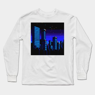 Pixel art cyberpunk cities 4 Long Sleeve T-Shirt